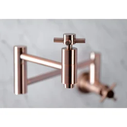 Best KS810DXAC Concord Wall Mount Pot Filler Kitchen Faucet, Antique Copper Wall Mounted Kitchen Faucets