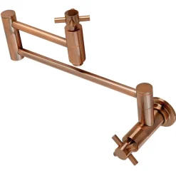Best KS810DXAC Concord Wall Mount Pot Filler Kitchen Faucet, Antique Copper Wall Mounted Kitchen Faucets