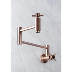 Best KS810DXAC Concord Wall Mount Pot Filler Kitchen Faucet, Antique Copper Wall Mounted Kitchen Faucets