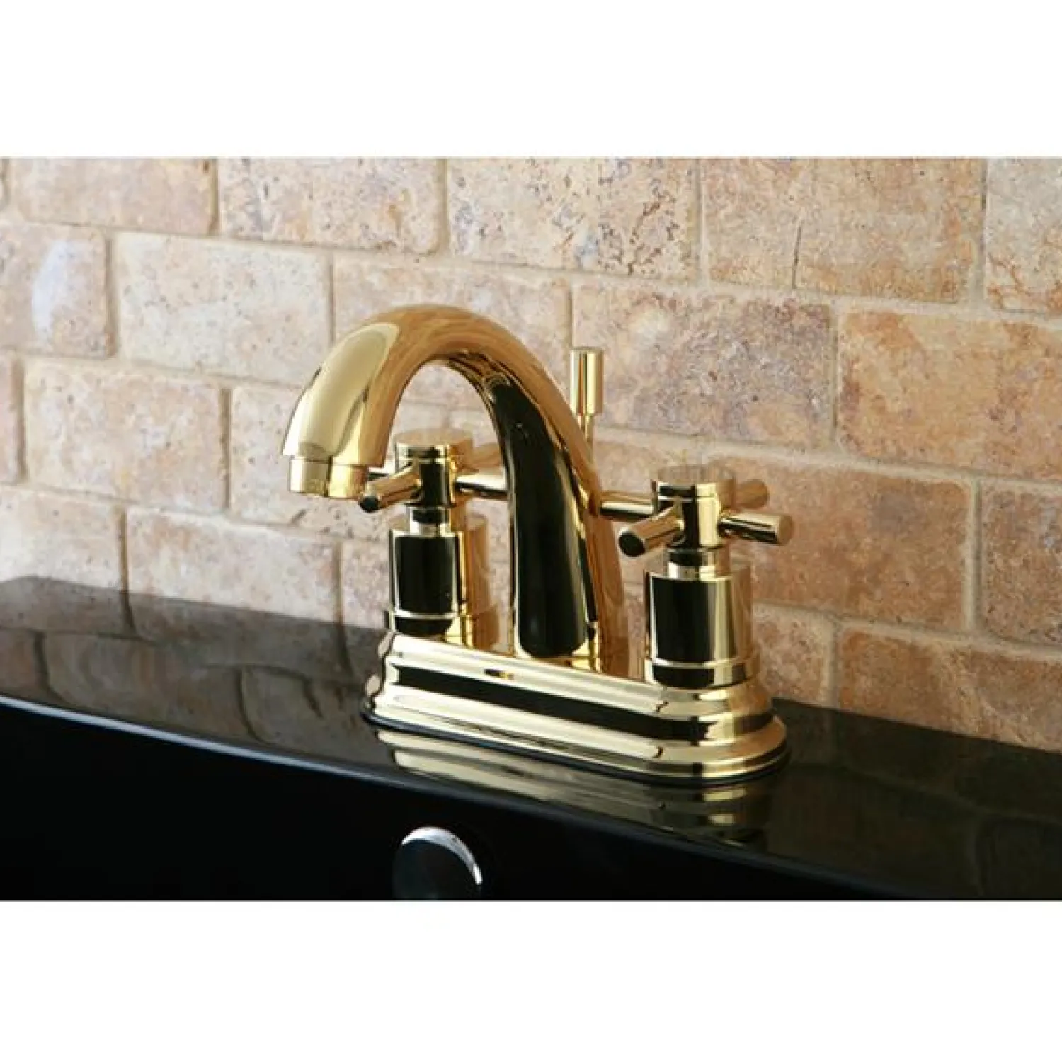 Best KS8612DX Concord Two Handle Centerset Lavatory Faucet with Brass Pop-up 4" Center Set
