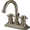 Hot KS8668DX Concord Two Handle Centerset Lavatory Faucet with Brass Pop-up 4" Center Set