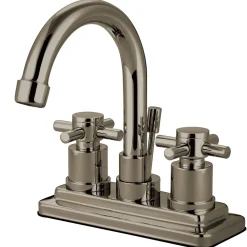 Hot KS8668DX Concord Two Handle Centerset Lavatory Faucet with Brass Pop-up 4" Center Set