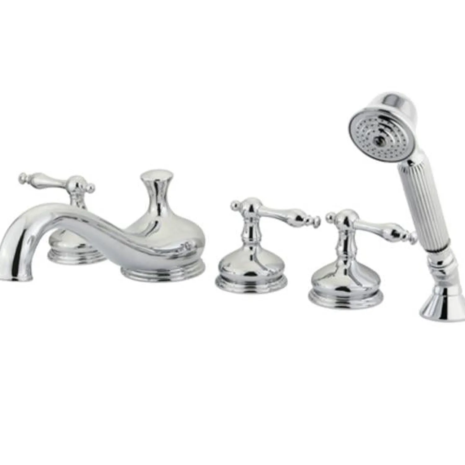 Best KS33315NL Royale Three Handle Roman Tub Filler with Hand Shower Tub Faucets