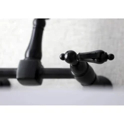 Discount KS1240PKL Duchess Two-Handle Wall Mount Bridge Kitchen Faucet, Matte Black Wall Mounted Kitchen Faucets