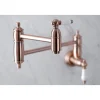 Discount KS310PLAC Restoration Wall Mount Pot Filler Kitchen Faucet, Antique Copper Wall Mounted Kitchen Faucets