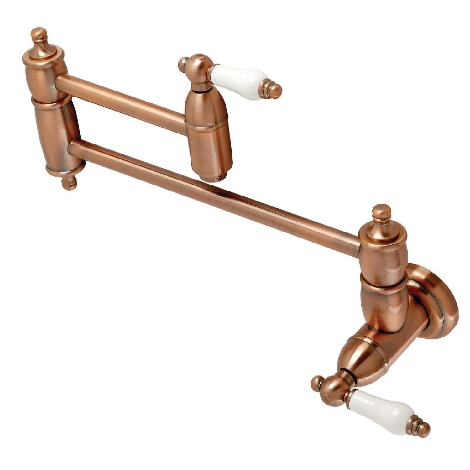 Discount KS310PLAC Restoration Wall Mount Pot Filler Kitchen Faucet, Antique Copper Wall Mounted Kitchen Faucets