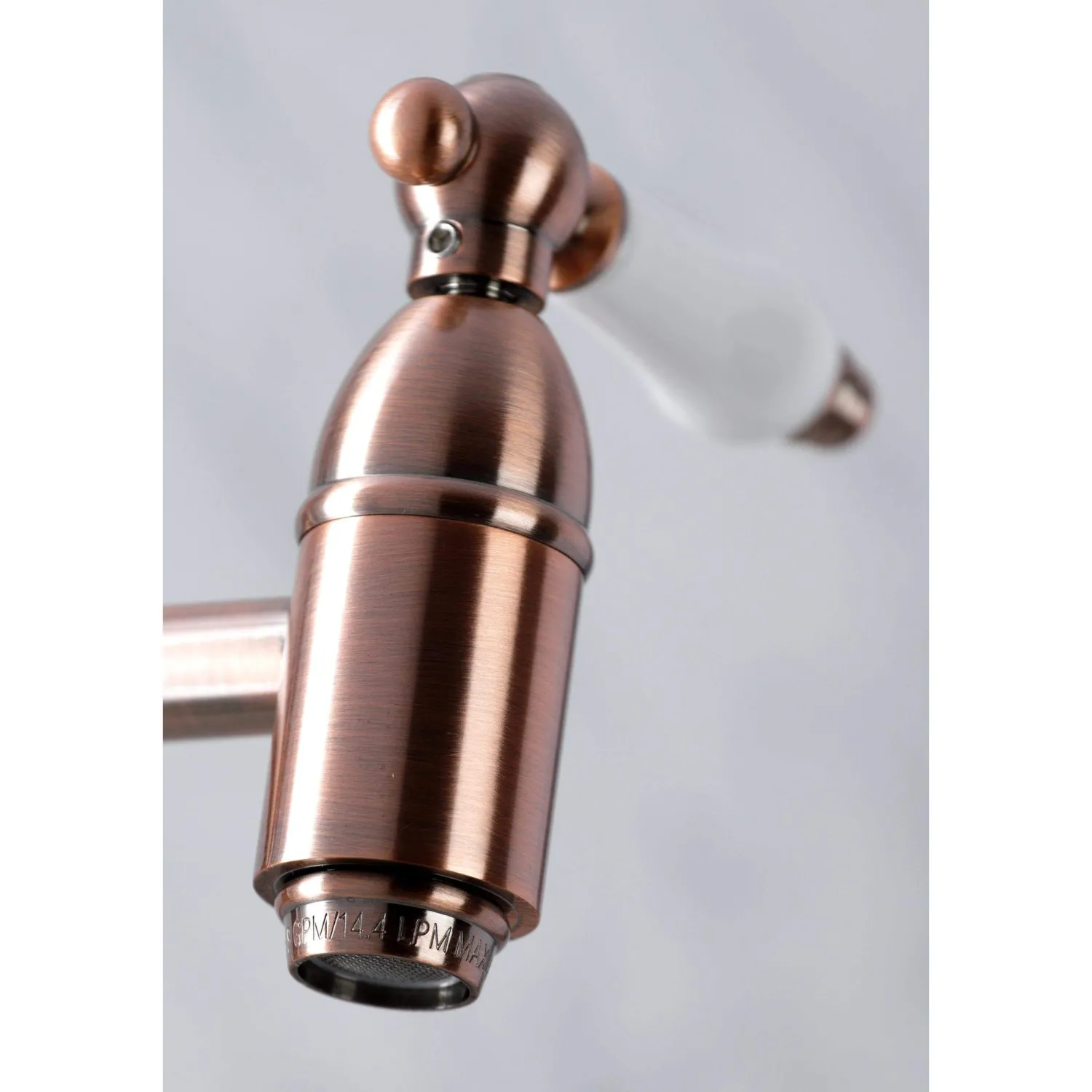Discount KS310PLAC Restoration Wall Mount Pot Filler Kitchen Faucet, Antique Copper Wall Mounted Kitchen Faucets