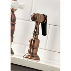 Outlet KS127PXBSAC Heritage Bridge Kitchen Faucet with Brass Sprayer, Antique Copper Bridge Faucets