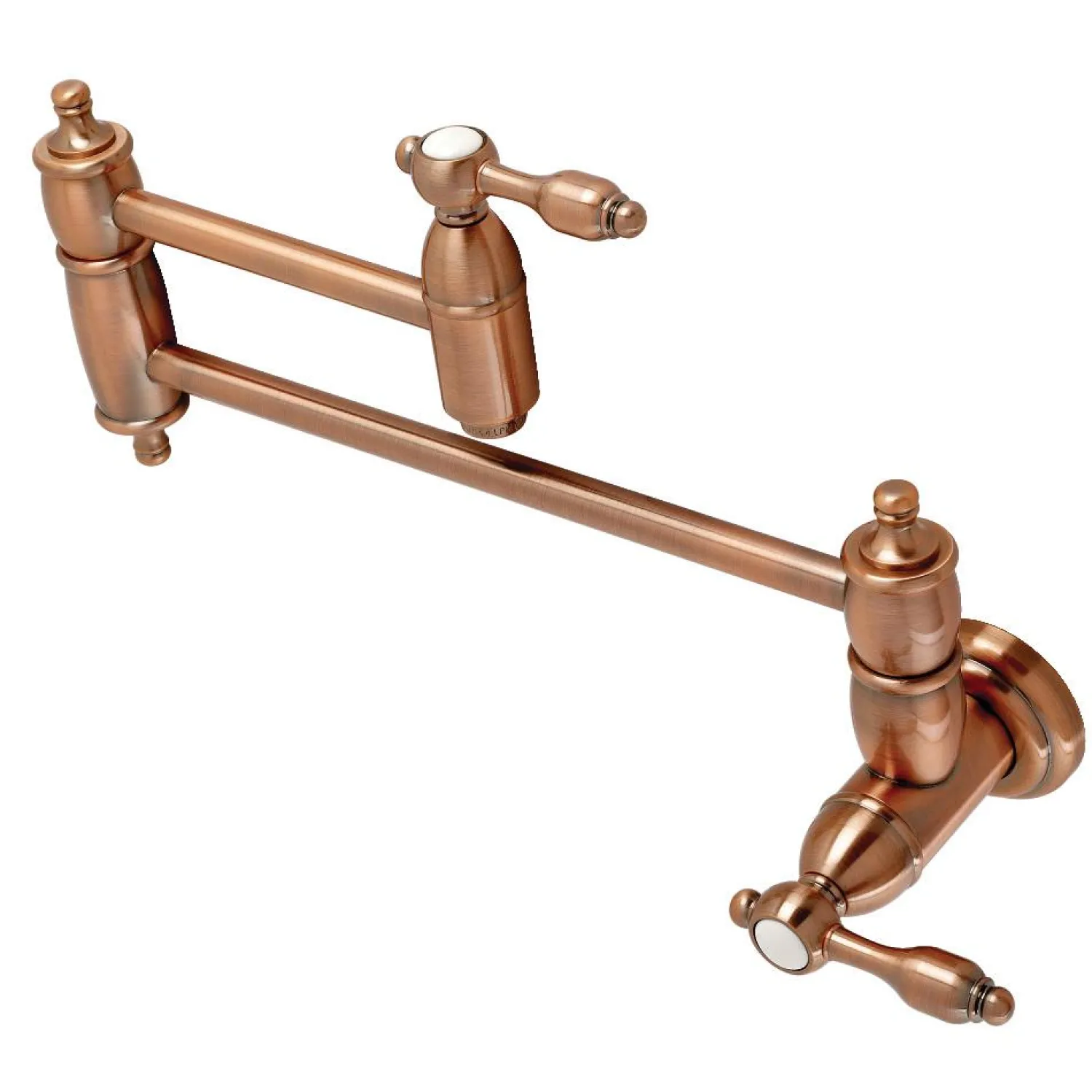 Hot KS310TALAC Tudor Wall Mount Pot Filler Kitchen Faucet, Antique Copper Wall Mounted Kitchen Faucets