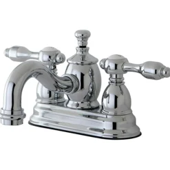 Clearance KS7101TAL 4" Centerset Lavatory Faucet with Brass Pop-up in Chrome 4" Center Set