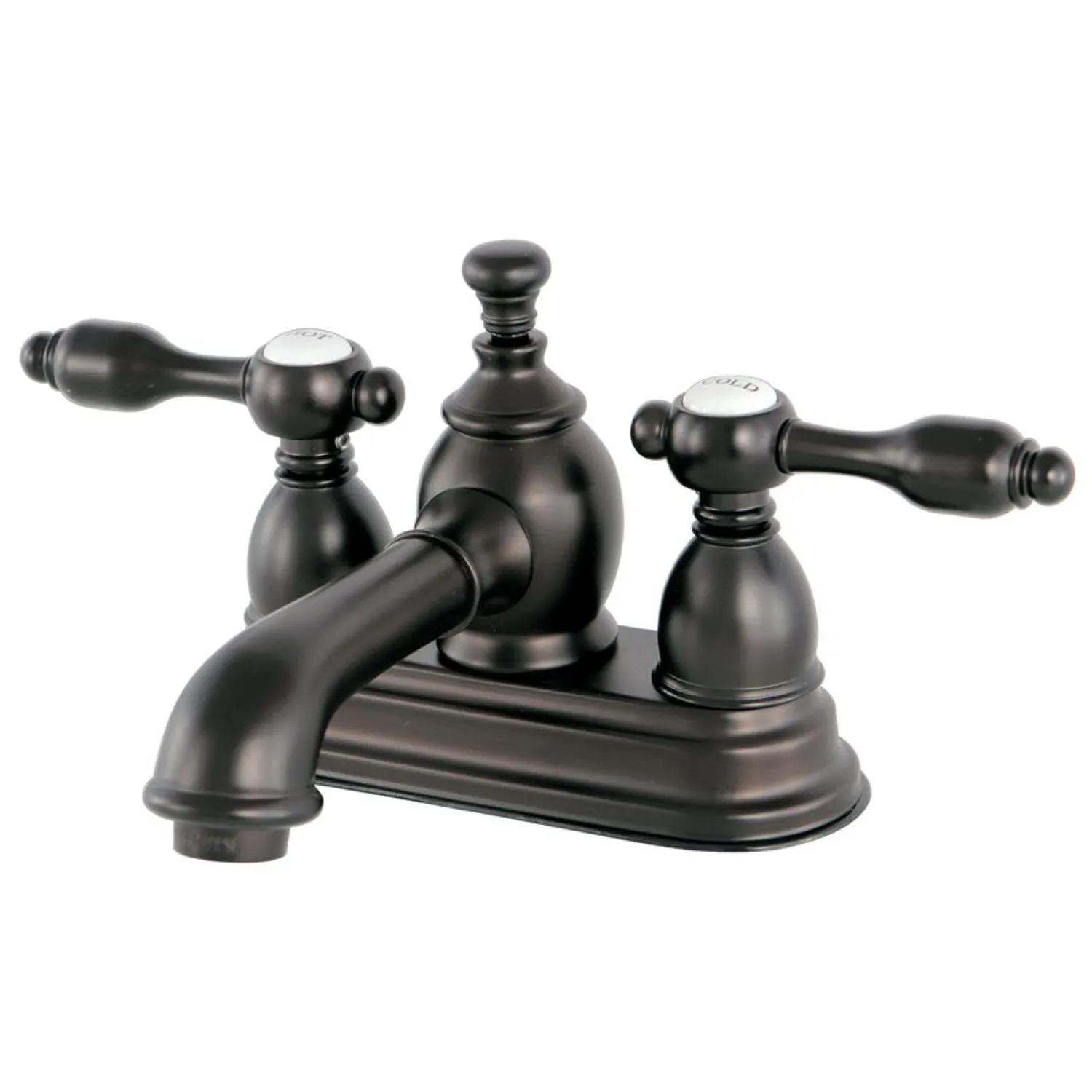 Sale KS7005TAL 4" Centerset Lavatory Faucet with Brass Pop-up in Oil Rubbed Bronze 4" Center Set