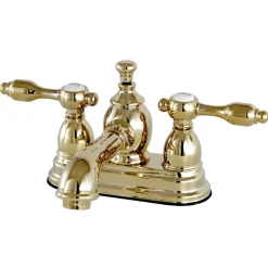 Hot KS7002TAL 4" Centerset Lavatory Faucet with Brass Pop-up in Polished Brass 4" Center Set