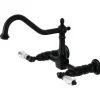Online KS1240WLL Wilshire Wall Mount Bridge Kitchen Faucet, Matte Black Wall Mounted Kitchen Faucets
