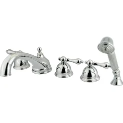Online KS335X5AL-P Roman Lever Handles Tub Faucet with Hand Shower Tub Faucets