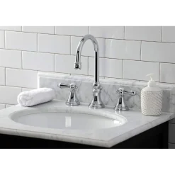 Hot KS298XBAL-P Heirloom Widespread Bathroom Faucet with Brass Pop-Up 8