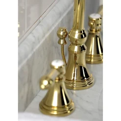 Hot KS298XBAL-P Heirloom Widespread Bathroom Faucet with Brass Pop-Up 8