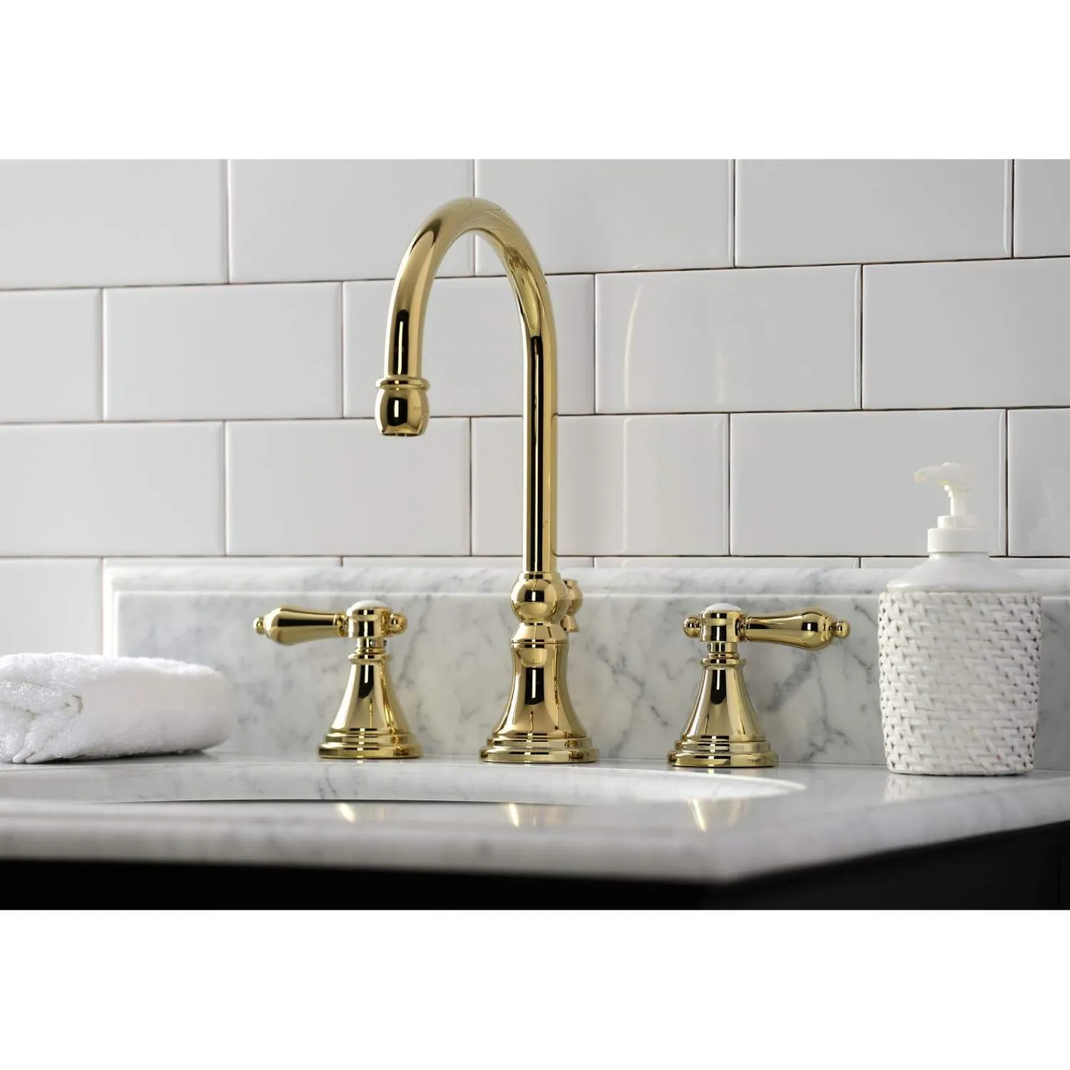 Hot KS298XBAL-P Heirloom Widespread Bathroom Faucet with Brass Pop-Up 8" Widespread