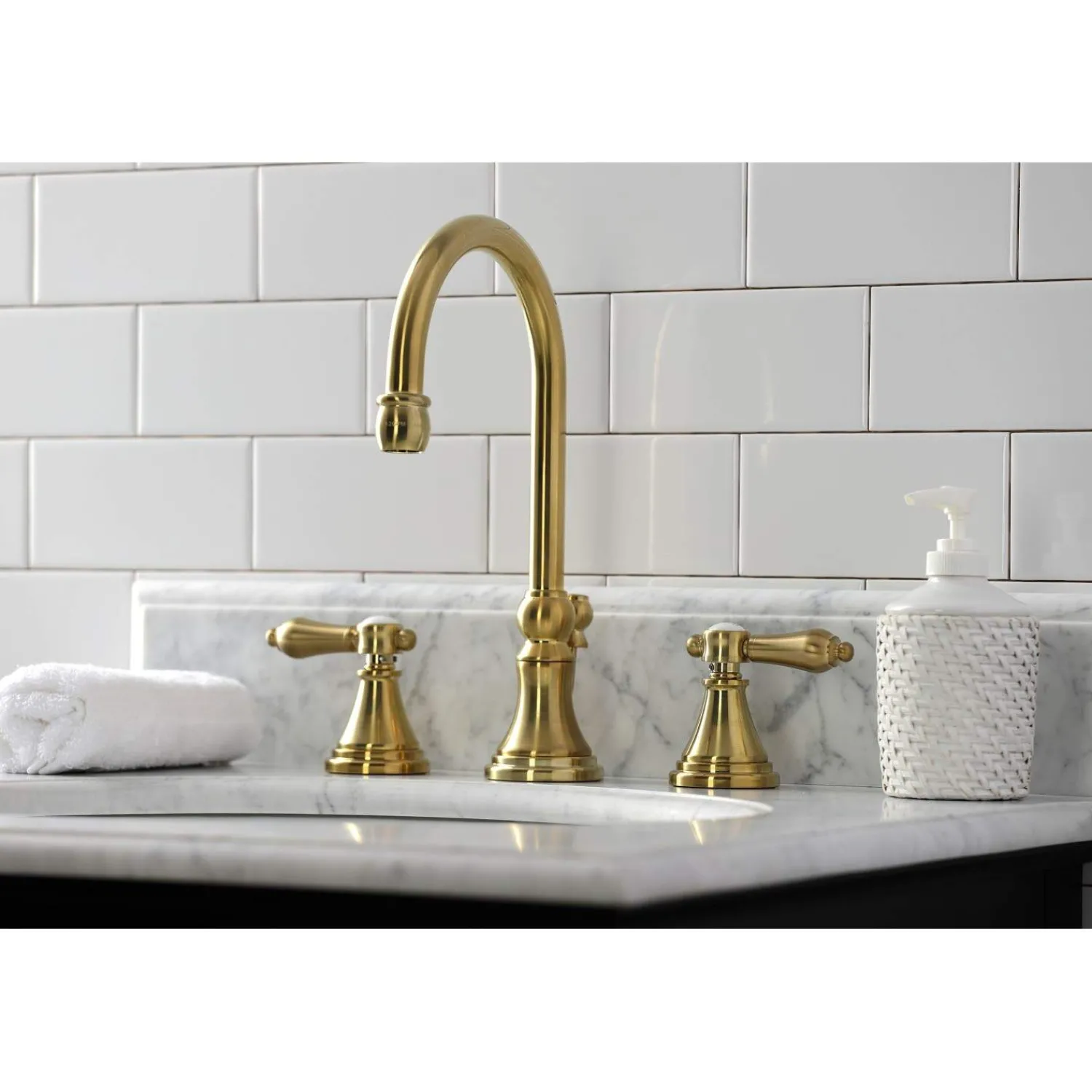 Hot KS298XBAL-P Heirloom Widespread Bathroom Faucet with Brass Pop-Up 8" Widespread