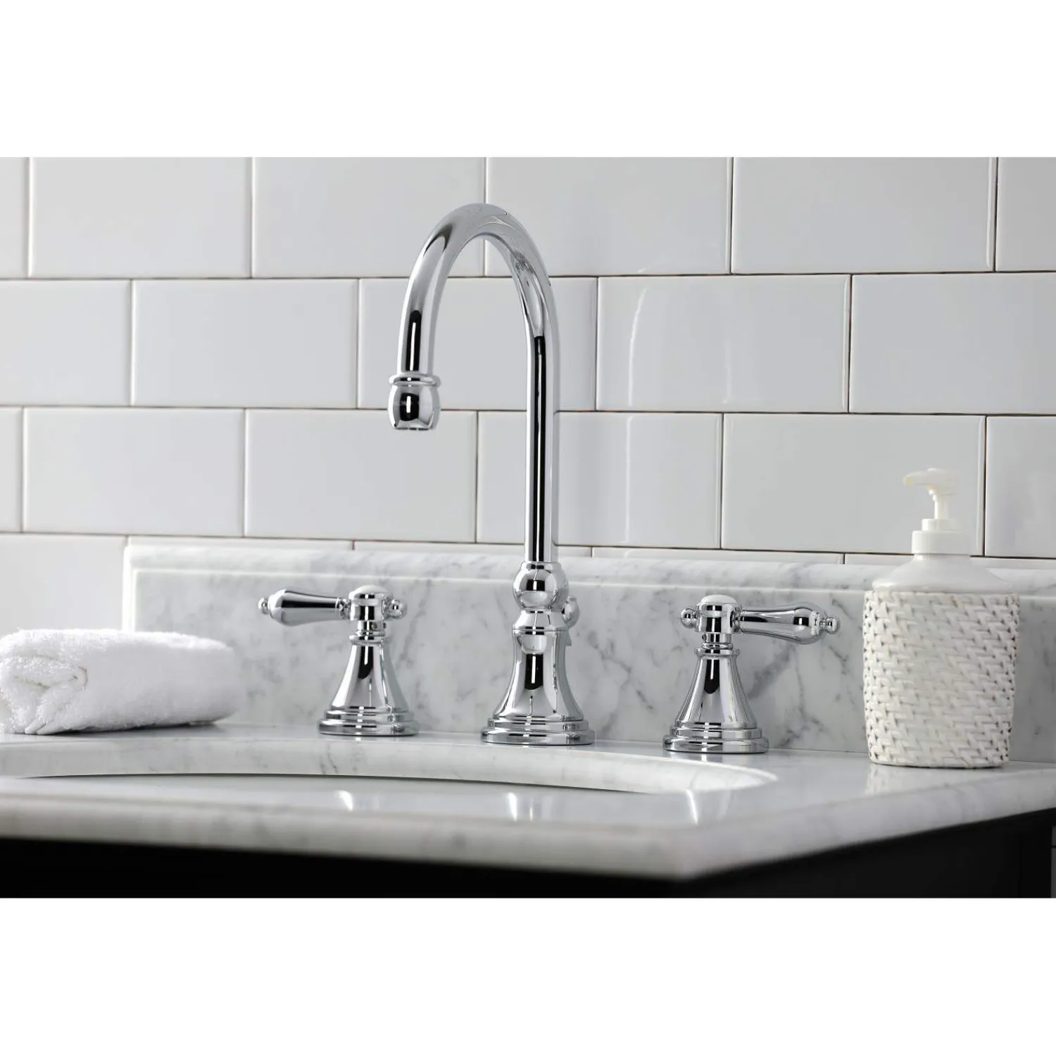 Hot KS298XBAL-P Heirloom Widespread Bathroom Faucet with Brass Pop-Up 8" Widespread