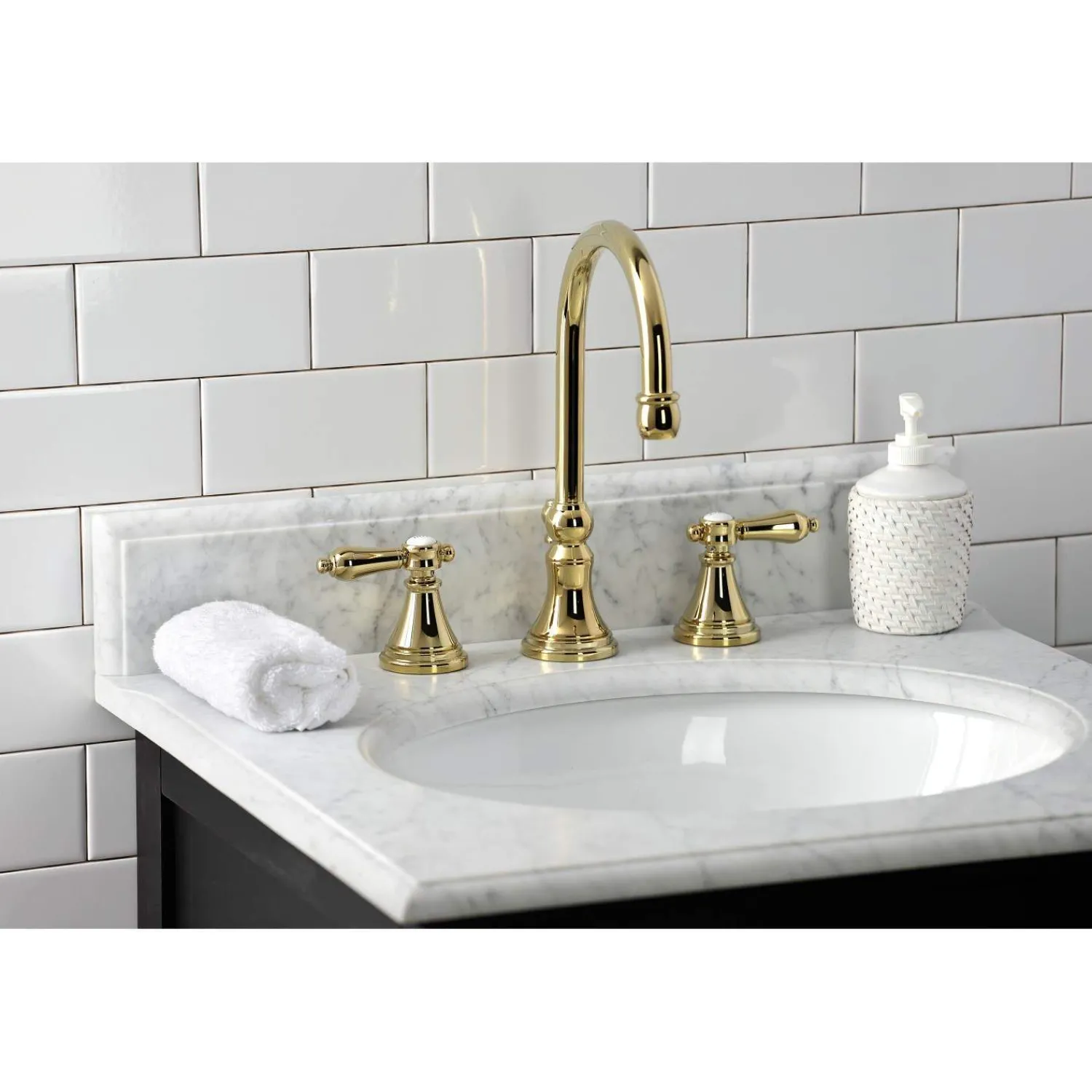 Hot KS298XBAL-P Heirloom Widespread Bathroom Faucet with Brass Pop-Up 8" Widespread