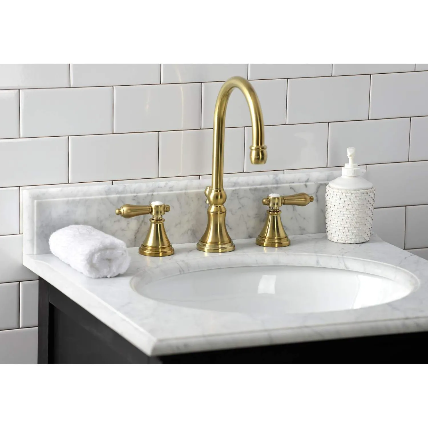 Hot KS298XBAL-P Heirloom Widespread Bathroom Faucet with Brass Pop-Up 8" Widespread