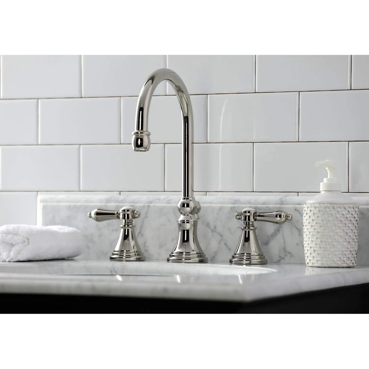 Hot KS298XBAL-P Heirloom Widespread Bathroom Faucet with Brass Pop-Up 8" Widespread