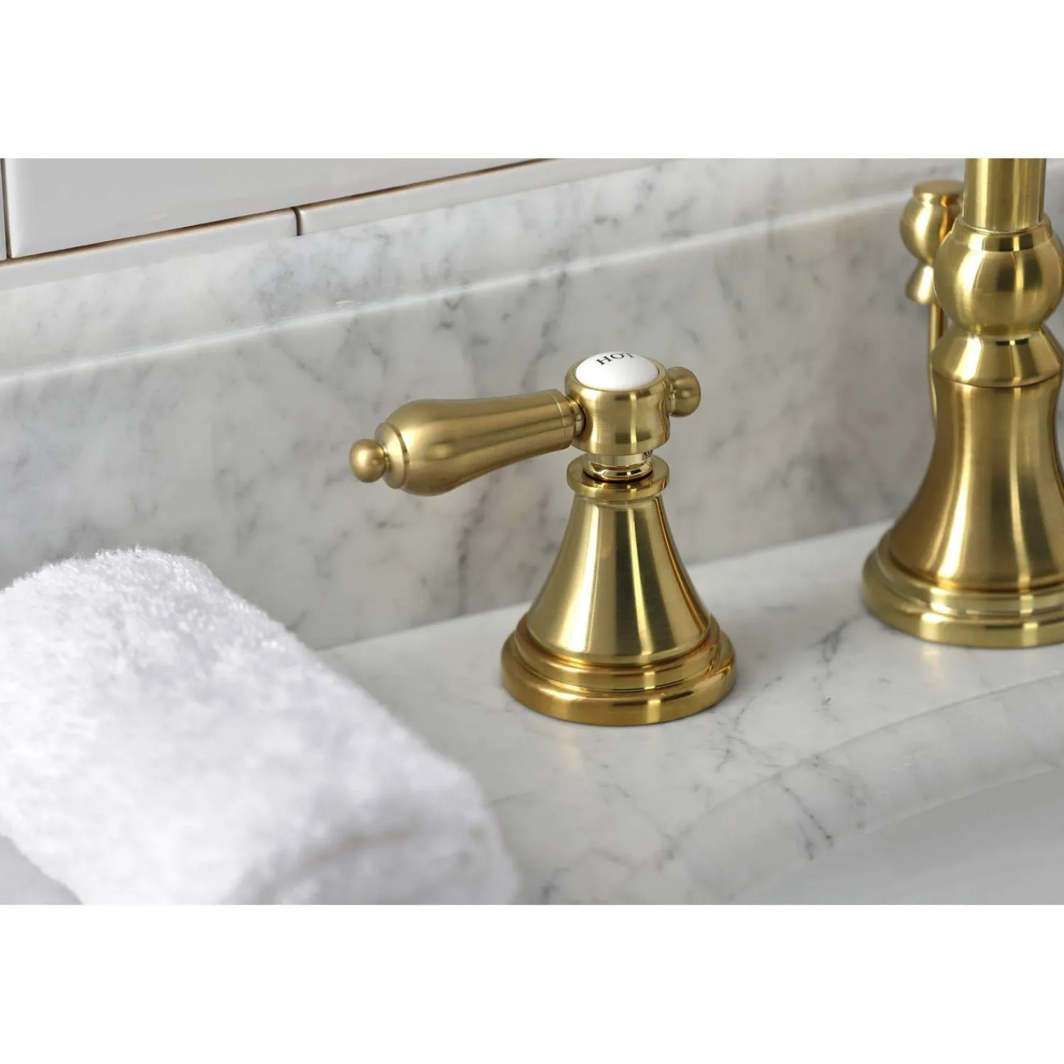 Hot KS298XBAL-P Heirloom Widespread Bathroom Faucet with Brass Pop-Up 8" Widespread