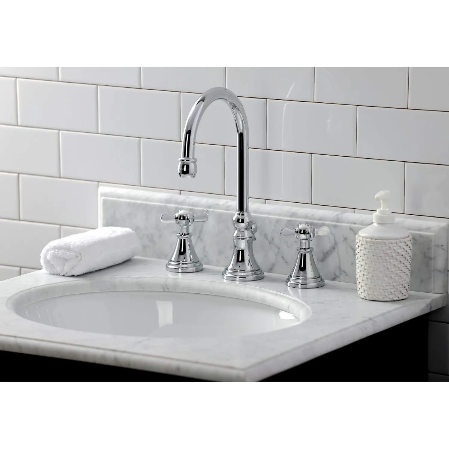 Hot KS298XBEX-P Essex Widespread Bathroom Faucet with Brass Pop-Up 8" Widespread