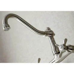 Online KS322XBEX-P 6-Inch Adjustable Center Wall Mount Kitchen Faucet Wall Mounted Kitchen Faucets