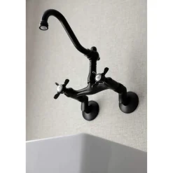 Online KS322XBEX-P 6-Inch Adjustable Center Wall Mount Kitchen Faucet Wall Mounted Kitchen Faucets