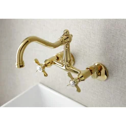 Online KS322XBEX-P 6-Inch Adjustable Center Wall Mount Kitchen Faucet Wall Mounted Kitchen Faucets