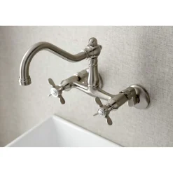 Online KS322XBEX-P 6-Inch Adjustable Center Wall Mount Kitchen Faucet Wall Mounted Kitchen Faucets