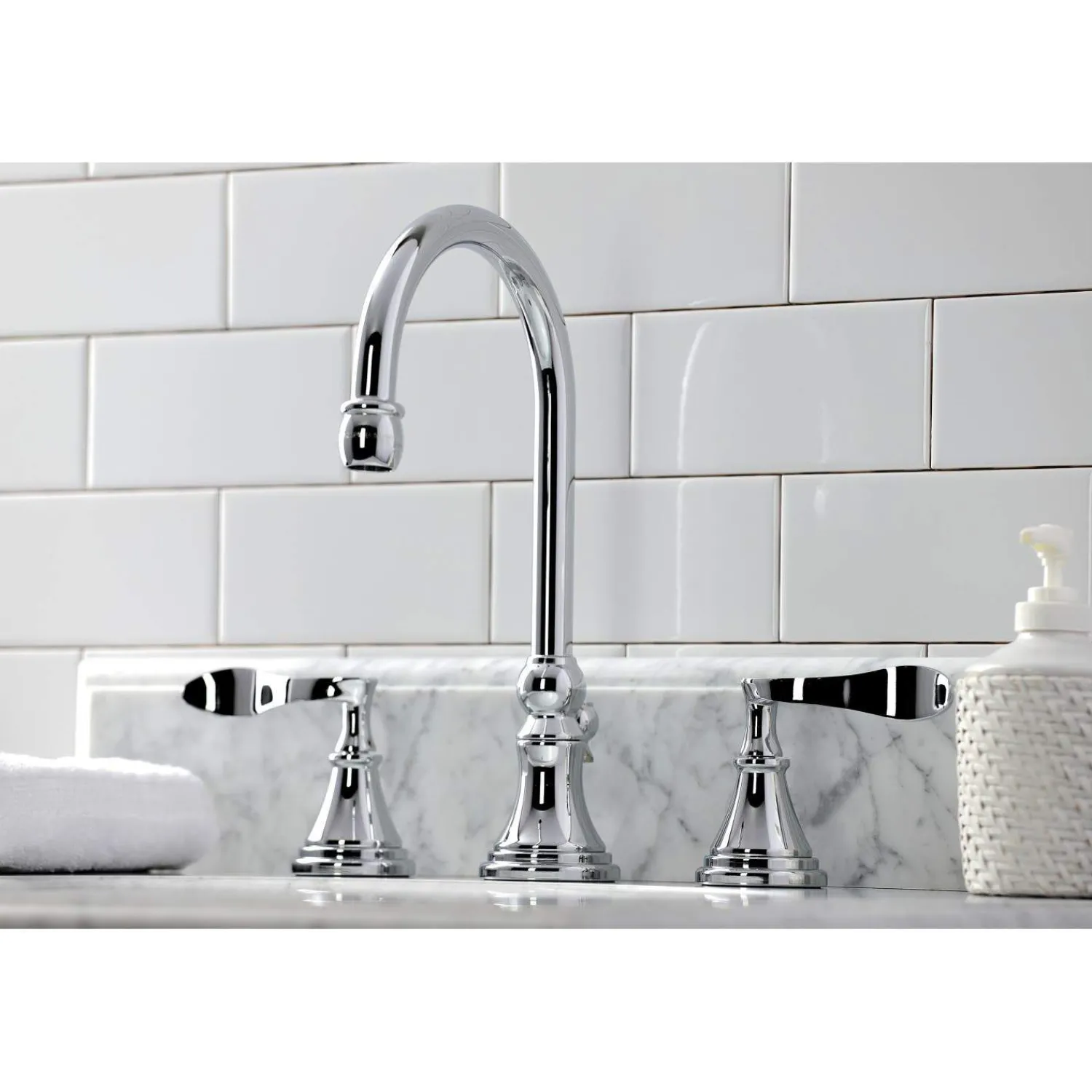 Clearance KS298XCFL-P Century Widespread Bathroom Faucet with Brass Pop-Up 8" Widespread