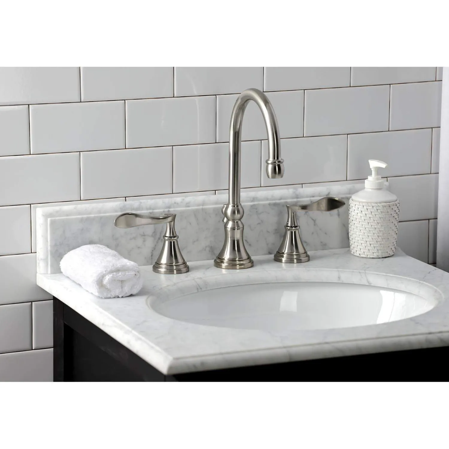 Clearance KS298XCFL-P Century Widespread Bathroom Faucet with Brass Pop-Up 8" Widespread