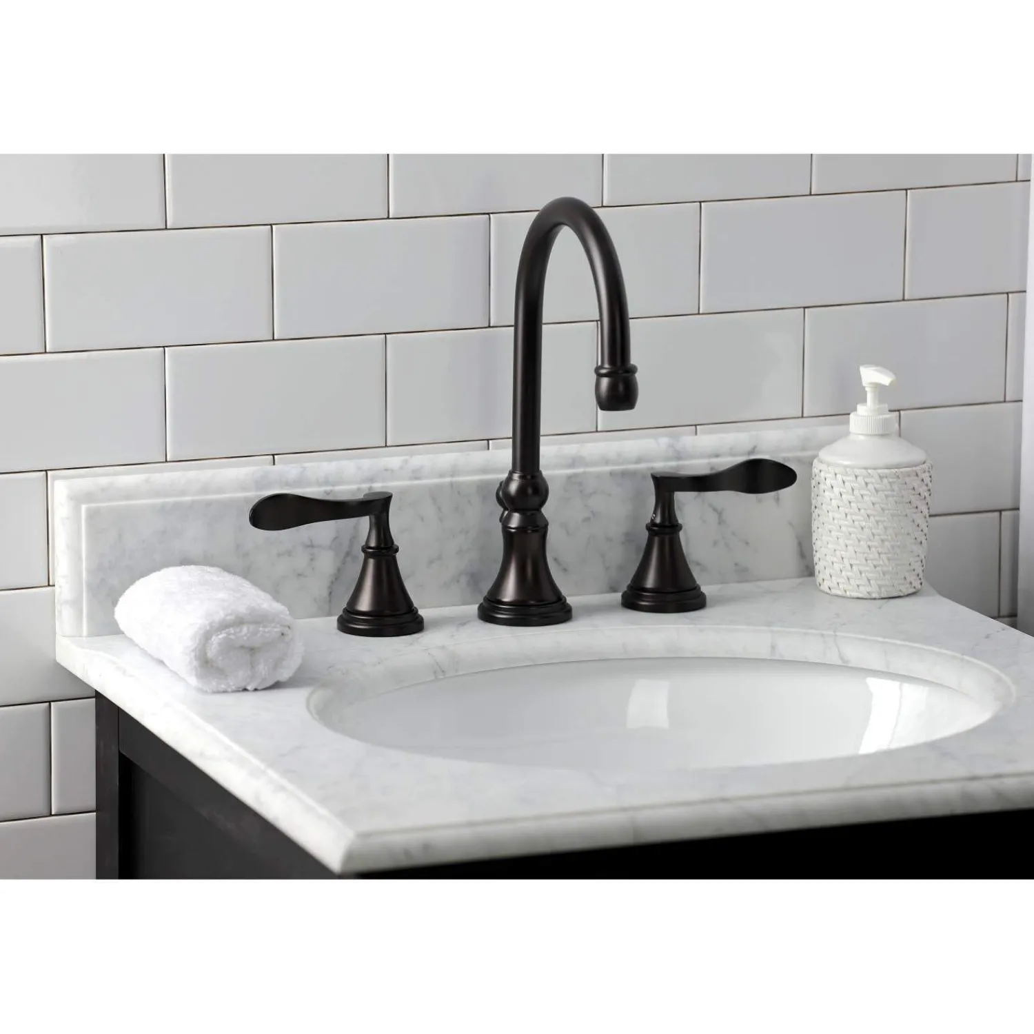 Clearance KS298XCFL-P Century Widespread Bathroom Faucet with Brass Pop-Up 8" Widespread