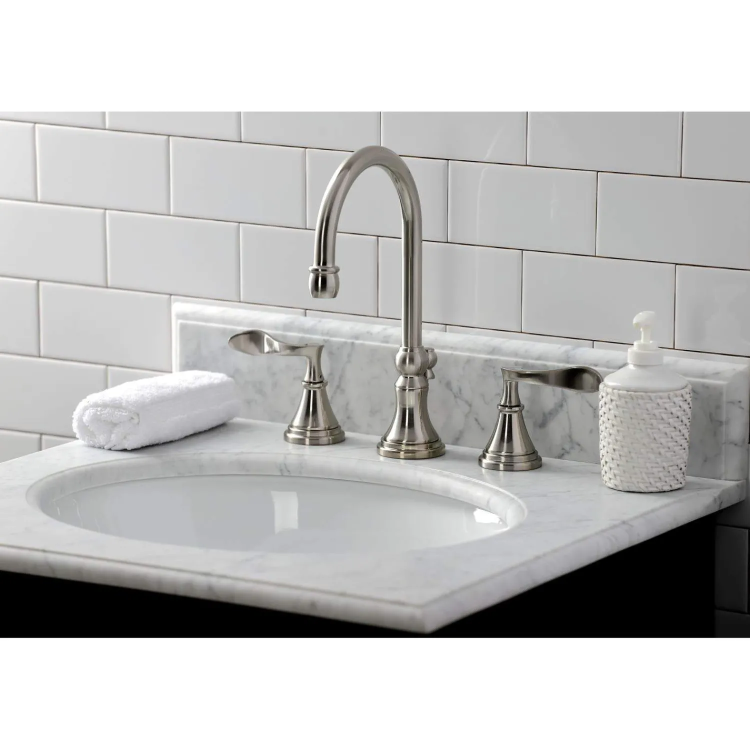 Clearance KS298XCFL-P Century Widespread Bathroom Faucet with Brass Pop-Up 8" Widespread