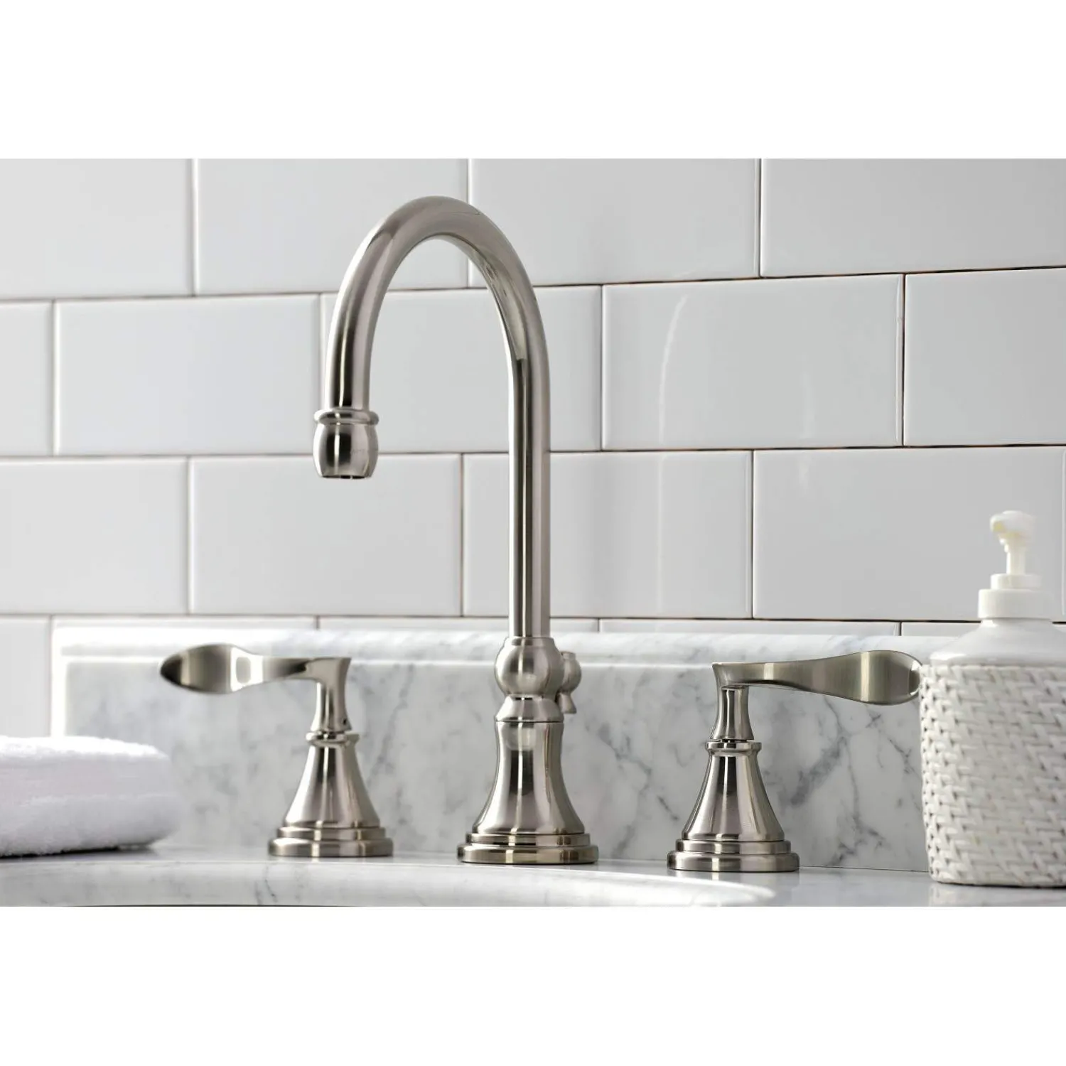 Clearance KS298XCFL-P Century Widespread Bathroom Faucet with Brass Pop-Up 8" Widespread