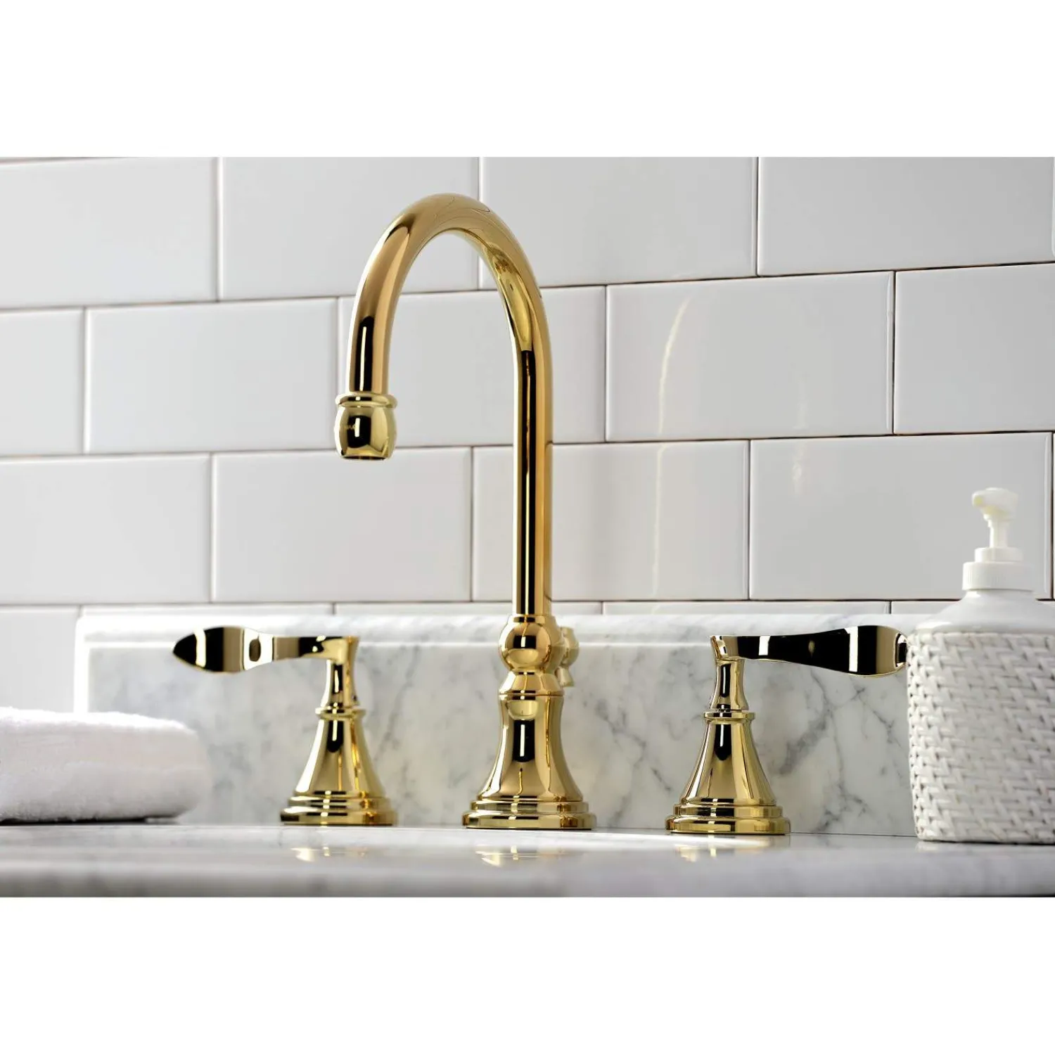 Clearance KS298XCFL-P Century Widespread Bathroom Faucet with Brass Pop-Up 8" Widespread