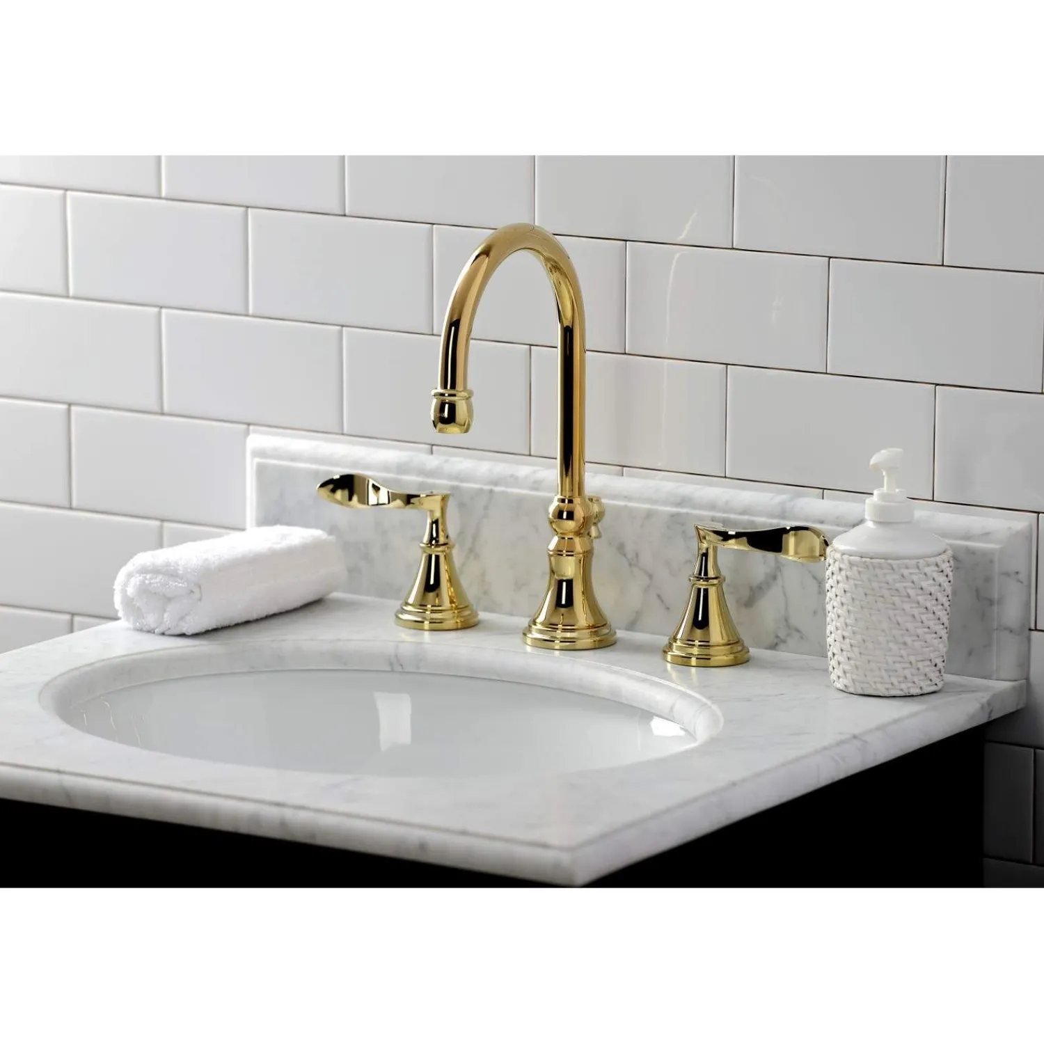 Clearance KS298XCFL-P Century Widespread Bathroom Faucet with Brass Pop-Up 8" Widespread