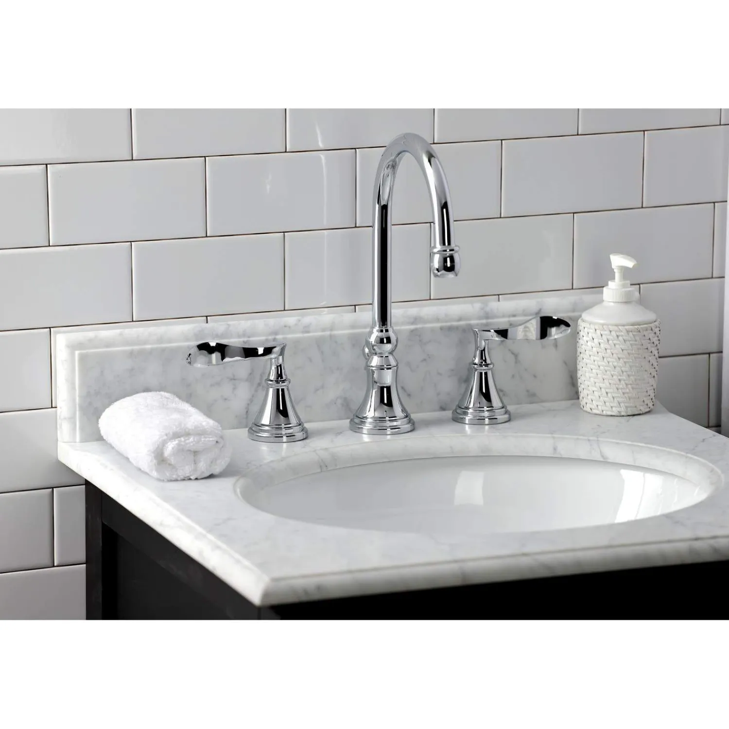 Clearance KS298XCFL-P Century Widespread Bathroom Faucet with Brass Pop-Up 8" Widespread