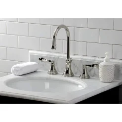 Outlet KS298XDFL-P NuFrench Widespread Bathroom Faucet with Brass Pop-Up 8