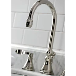 Outlet KS298XDFL-P NuFrench Widespread Bathroom Faucet with Brass Pop-Up 8
