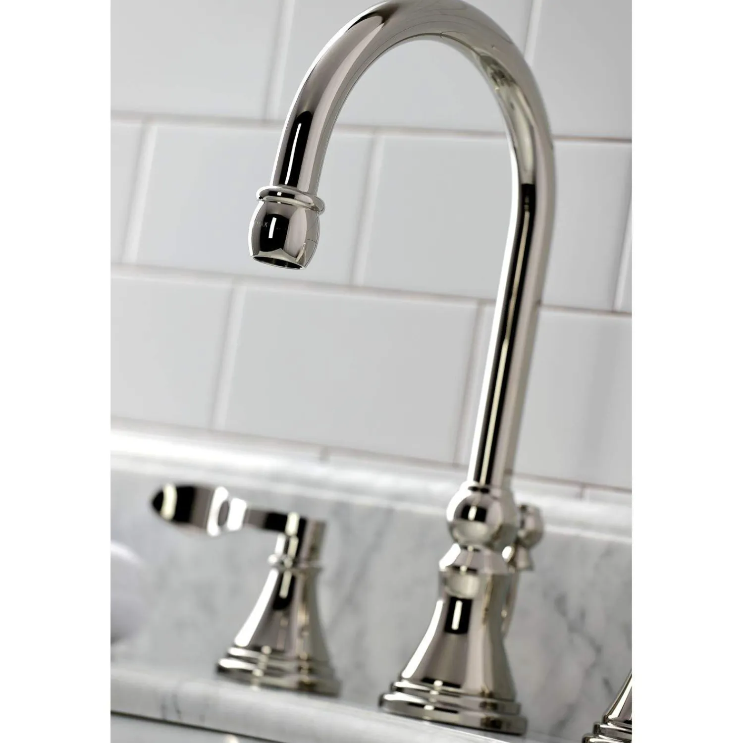 Outlet KS298XDFL-P NuFrench Widespread Bathroom Faucet with Brass Pop-Up 8" Widespread