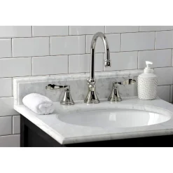 Outlet KS298XDFL-P NuFrench Widespread Bathroom Faucet with Brass Pop-Up 8