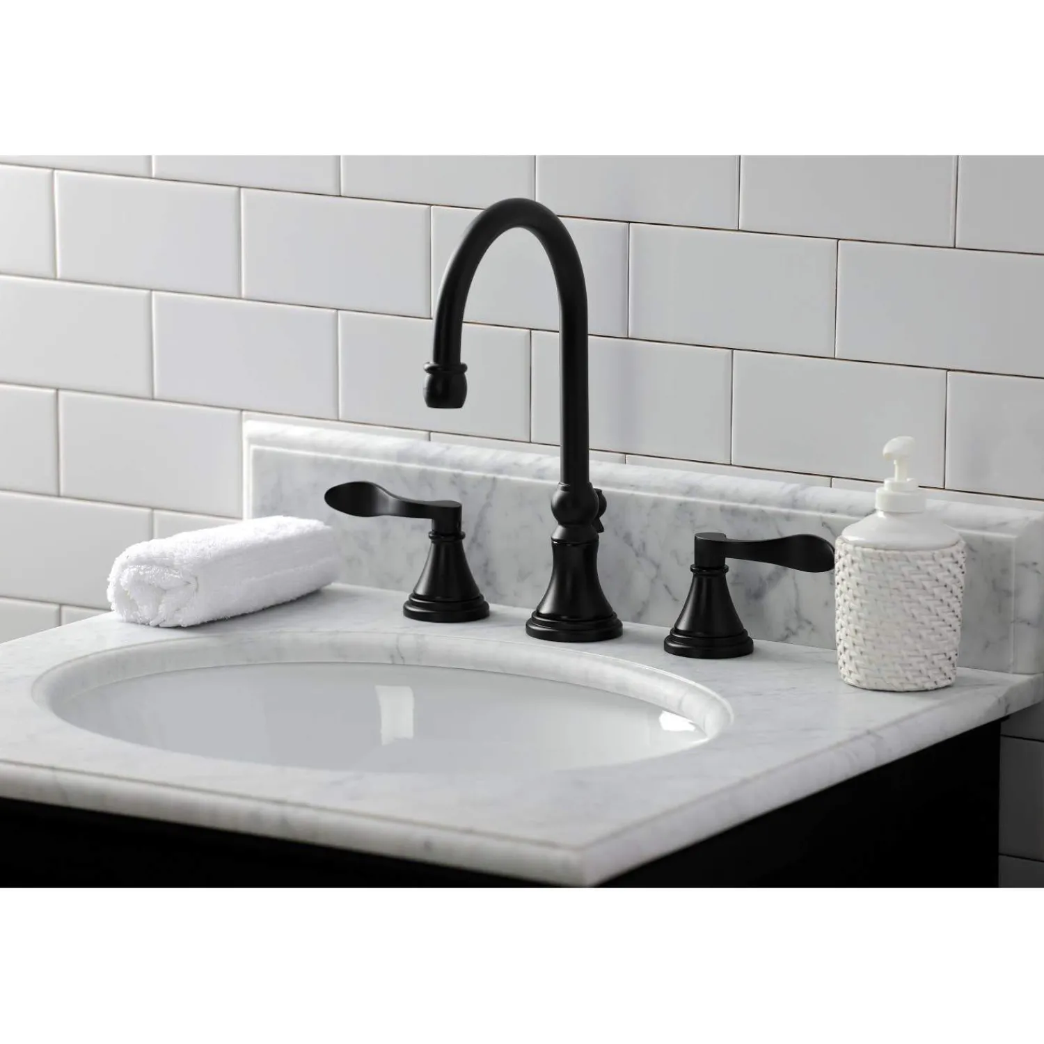 Outlet KS298XDFL-P NuFrench Widespread Bathroom Faucet with Brass Pop-Up 8" Widespread