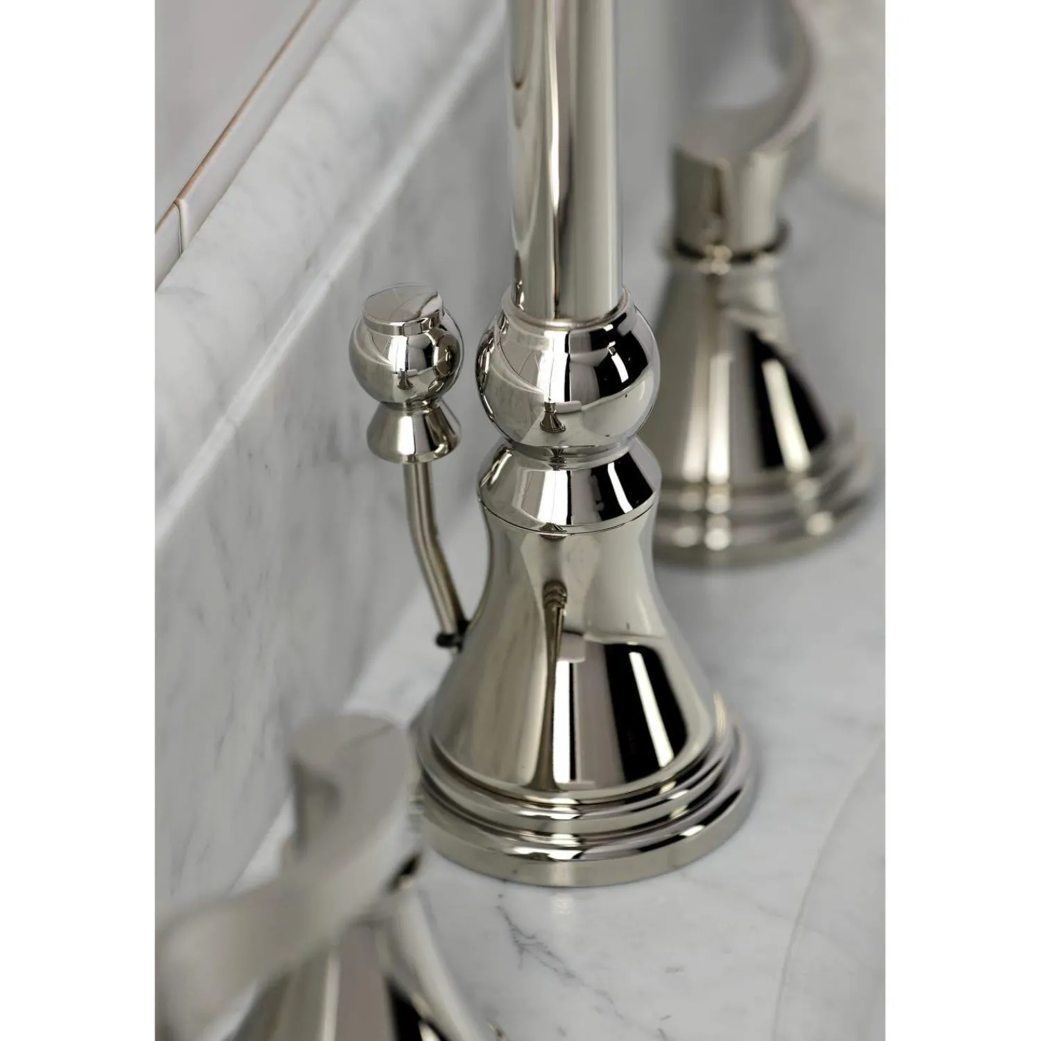 Outlet KS298XDFL-P NuFrench Widespread Bathroom Faucet with Brass Pop-Up 8" Widespread