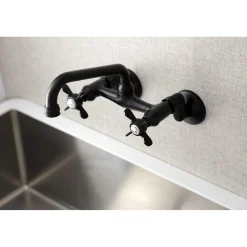 Outlet KS113X-P Essex Two Handle Wall Mount Kitchen Faucet Wall Mounted Kitchen Faucets