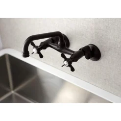 Outlet KS113X-P Essex Two Handle Wall Mount Kitchen Faucet Wall Mounted Kitchen Faucets