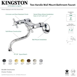 Discount KS116X-P Essex Two Handle Wall Mount Bathroom Faucet Wall Mount