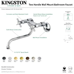 Discount KS115X-P Essex Two Handle Wall Mount Bathroom Faucet Wall Mount